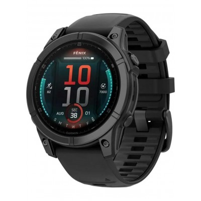 Умные часы Garmin Fenix 8 E 47мм (серая сталь, черный силиконовый ремешок) купить