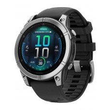 Умные часы Garmin Fenix 8 E 47мм (нержавеющая сталь, черный силиконовый ремешок)