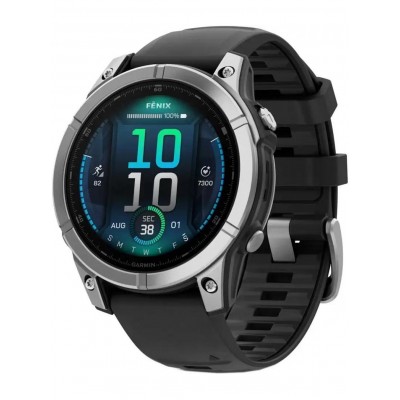 Умные часы Garmin Fenix 8 E 47мм (нержавеющая сталь, черный силиконовый ремешок) купить