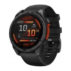 Умные часы Garmin Fenix 8 47мм (серый, черный силиконовый ремешок)