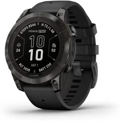 Умные часы Garmin Fenix 7 Pro Sapphire Solar (карбоново-серый титан/черный) купить