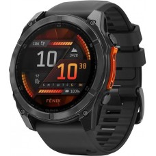 Умные часы Garmin Fenix 8 51мм (серый, черный силиконовый ремешок)
