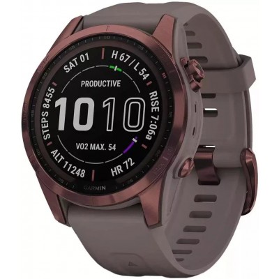 Умные часы Garmin Fenix 7S Sapphire Solar 42 мм (темно-бронзовый титан/сланцевый) купить