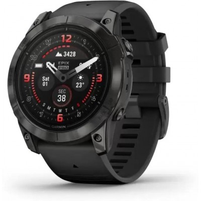 Умные часы Garmin Epix Pro Gen 2 Sapphire 47 мм (карбоново-серый титан/черный, с кожаным и силиконовым ремешками) купить