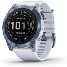 Умные часы Garmin Fenix 7X Sapphire Solar 51 мм (голубой минерал/белый камень)