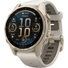 Умные часы Garmin Fenix 8 Sapphire 43мм (золотистый, дымчато-серый ремешок)