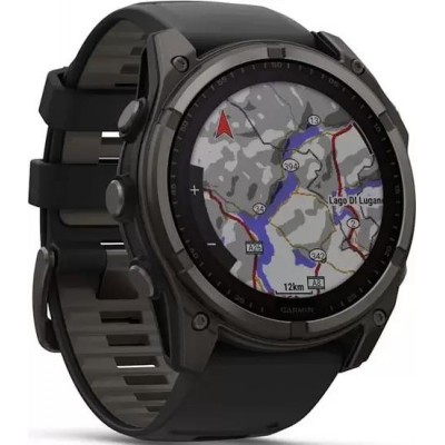 Умные часы Garmin Fenix 8 Solar, Sapphire 47мм (титановый угольно-серый DLC с черным ремешком) купить