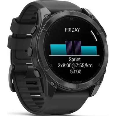 Умные часы Garmin Fenix 8 51мм (серый, черный силиконовый ремешок) купить