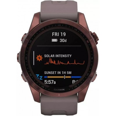 Умные часы Garmin Fenix 7S Sapphire Solar 42 мм (темно-бронзовый титан/сланцевый) купить