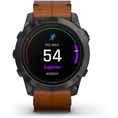 Умные часы Garmin Epix Pro Gen 2 Sapphire 51 мм (карбоново-серый титан/каштановый, с кожаным и силиконовым ремешками) купить
