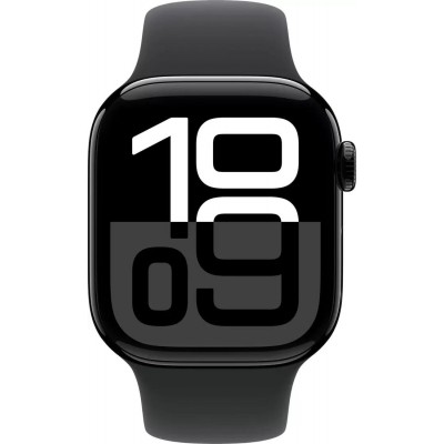 Умные часы Apple Watch Series 10 46 мм (алюминиевый корпус, черный/черный, спортивный силиконовый ремешок S/M) купить