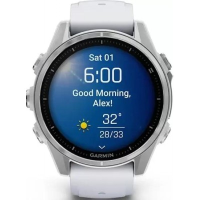 Умные часы Garmin Fenix 8 43мм (серебристый, белый ремешок) купить