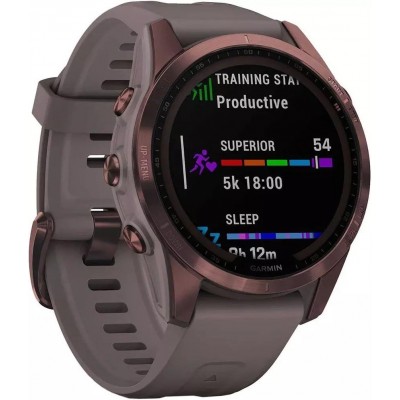 Умные часы Garmin Fenix 7S Sapphire Solar 42 мм (темно-бронзовый титан/сланцевый) купить