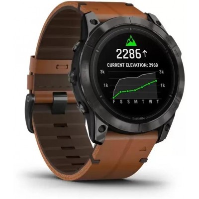 Умные часы Garmin Epix Pro Gen 2 Sapphire 51 мм (карбоново-серый титан/каштановый, с кожаным и силиконовым ремешками) купить