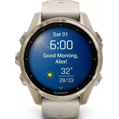 Умные часы Garmin Fenix 8 Sapphire 43мм (золотистый, дымчато-серый ремешок) купить