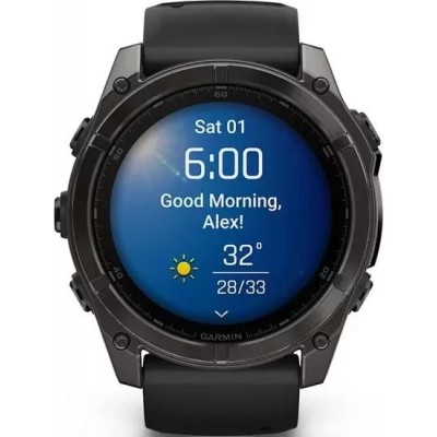 Умные часы Garmin Fenix 8 Sapphire 51мм (угольно-серый DLC, пепельно-черный силиконовый ремешок) купить