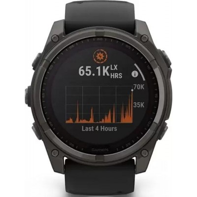 Умные часы Garmin Fenix 8 Solar, Sapphire 47мм (титановый угольно-серый DLC с черным ремешком) купить