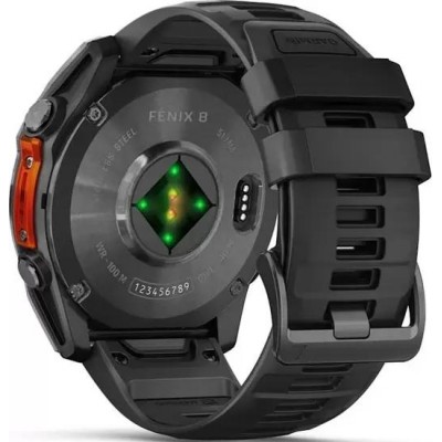 Умные часы Garmin Fenix 8 51мм (серый, черный силиконовый ремешок) купить