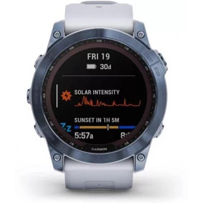 Умные часы Garmin Fenix 7X Sapphire Solar 51 мм (голубой минерал/белый камень) купить