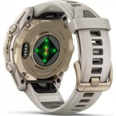 Умные часы Garmin Fenix 8 Sapphire 43мм (золотистый, дымчато-серый ремешок) купить