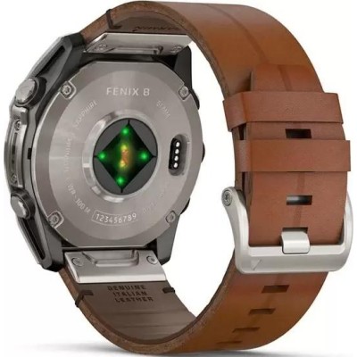 Умные часы Garmin Fenix 8 Sapphire 51мм (титановый, каштановый кожаный ремешок) купить