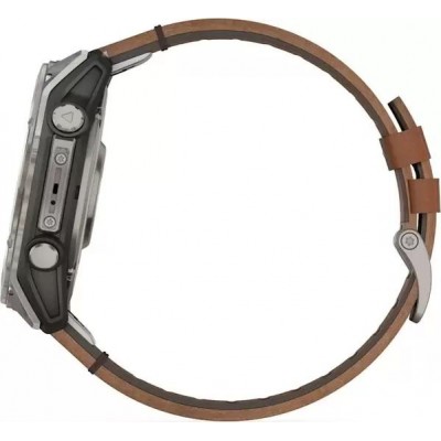 Умные часы Garmin Fenix 8 Sapphire 51мм (титановый, каштановый кожаный ремешок) купить