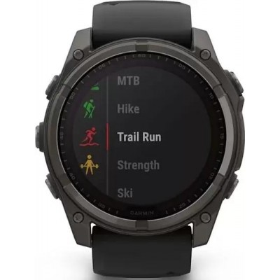 Умные часы Garmin Fenix 8 Solar, Sapphire 47мм (титановый угольно-серый DLC с черным ремешком) купить