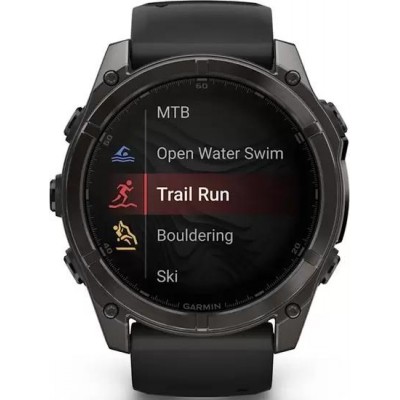 Умные часы Garmin Fenix 8 Sapphire 51мм (угольно-серый DLC, пепельно-черный силиконовый ремешок) купить