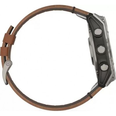 Умные часы Garmin Fenix 8 Sapphire 51мм (титановый, каштановый кожаный ремешок) купить