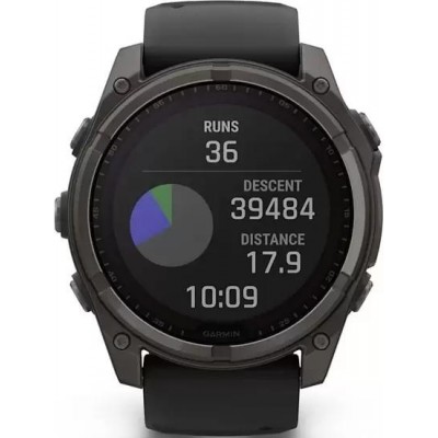 Умные часы Garmin Fenix 8 Solar, Sapphire 47мм (титановый угольно-серый DLC с черным ремешком) купить