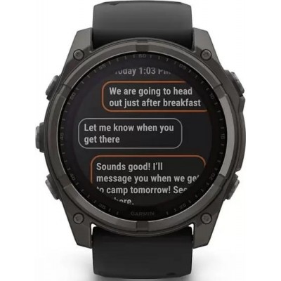 Умные часы Garmin Fenix 8 Solar, Sapphire 47мм (титановый угольно-серый DLC с черным ремешком) купить