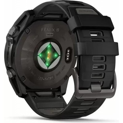 Умные часы Garmin Fenix 8 Solar, Sapphire 47мм (титановый угольно-серый DLC с черным ремешком) купить