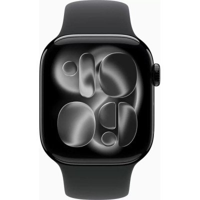 Умные часы Apple Watch Series 11 42 мм (алюминиевый корпус, черный/черный, спортивный силиконовый ремешок M/L) купить