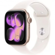 Умные часы Apple Watch Series 11 42 мм (алюминиевый корпус, розовое золото/легкие румяна, спортивный силиконовый ремешок M/L)