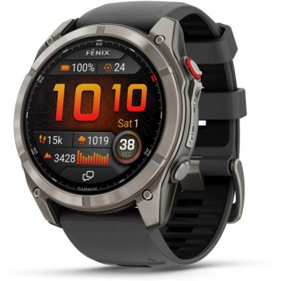 Умные часы Garmin Fenix 8 Pro 47мм (титановый, черный силиконовый ремешок) купить